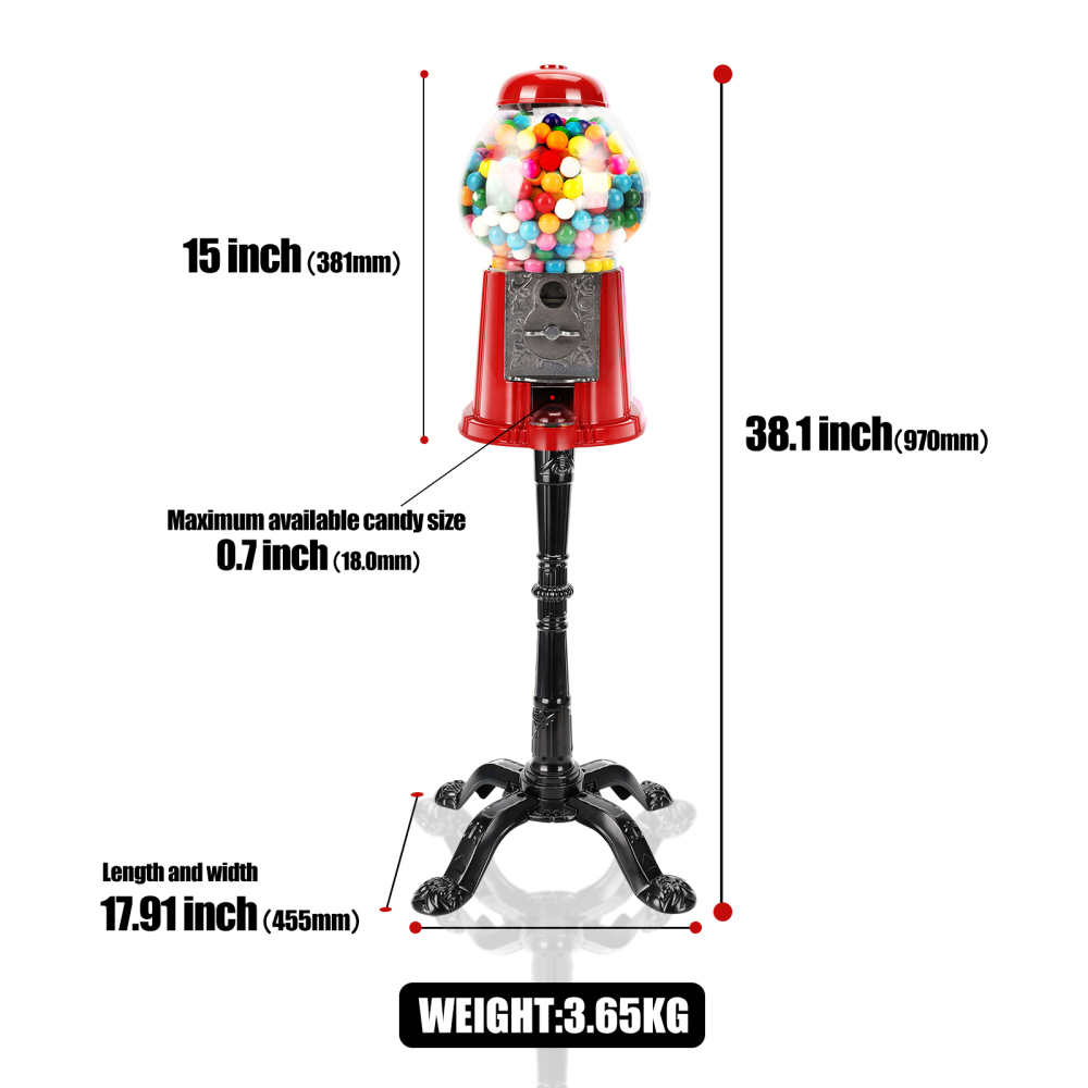 For 15 Inch Commercial Red Big - Bubble Gum Machine 评论和价格