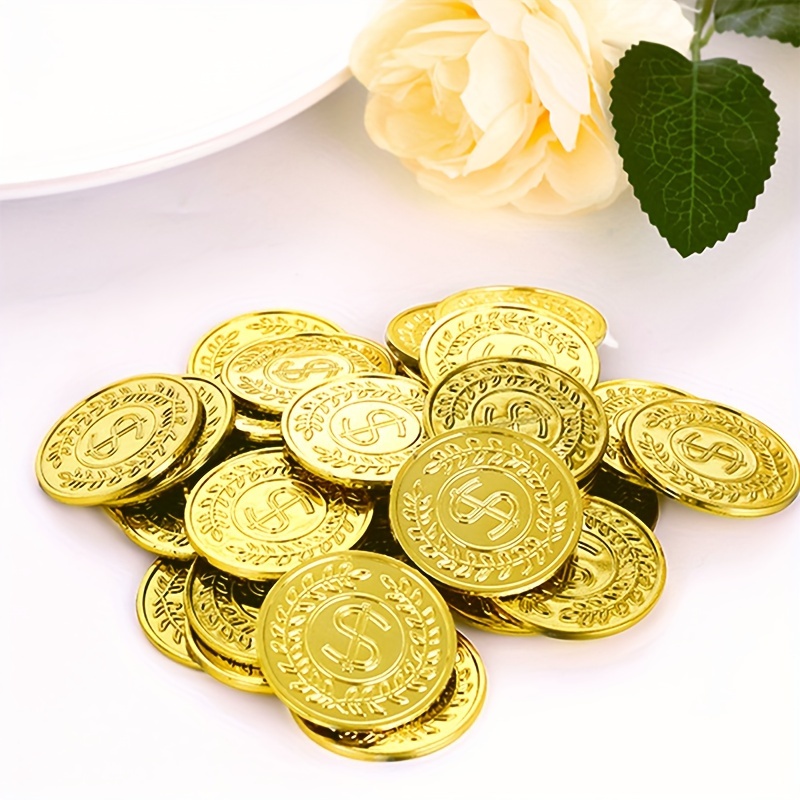 50pcs Golden Coins Plastic Pla - Arcade Game Coin 评论和价格