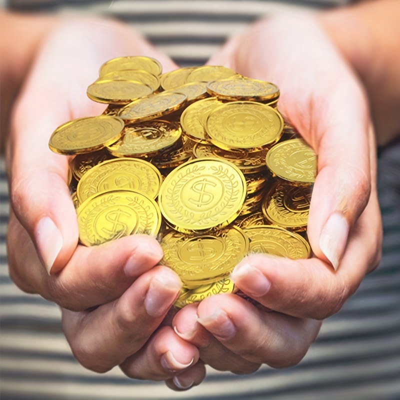 50pcs Golden Coins Plastic Pla - Arcade Game Coin 评论和价格